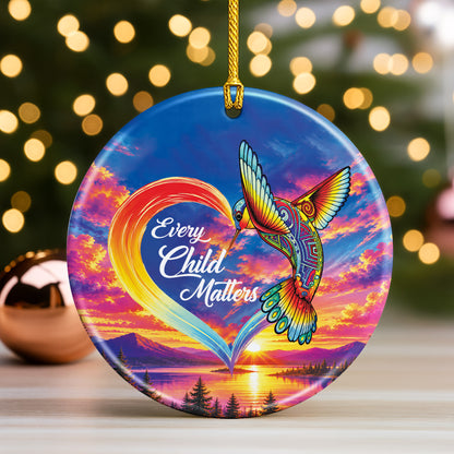 Every Child Matters Hummingbird Ceramic Ornament - Holiday Decoration