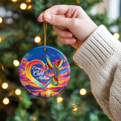 Every Child Matters Hummingbird Ceramic Ornament - Holiday Decoration