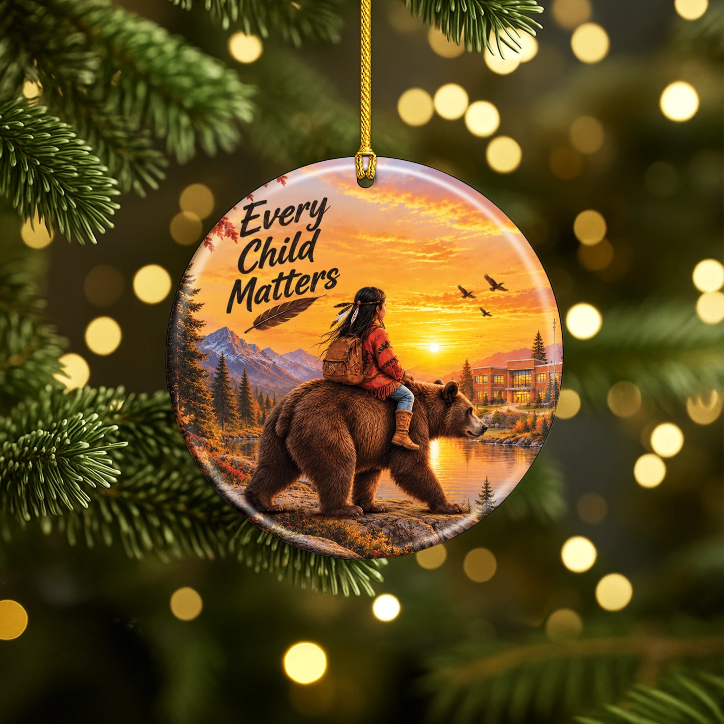 Bear Wildlife Ceramic Ornament - Every Child Matters Gift Decor