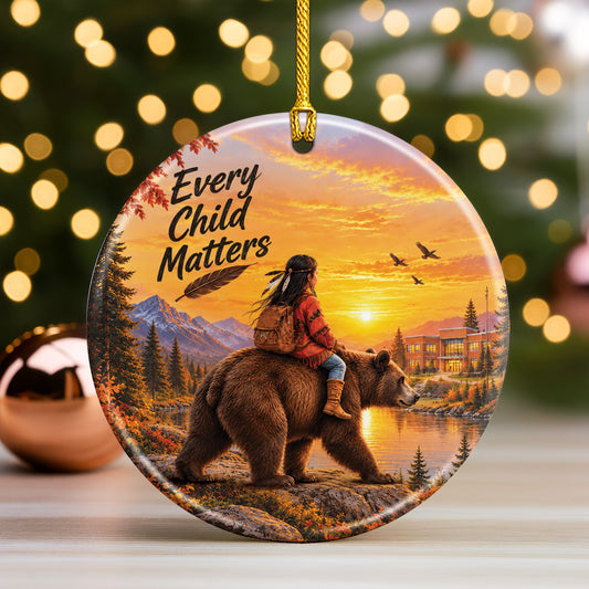 Bear Wildlife Ceramic Ornament - Every Child Matters Gift Decor