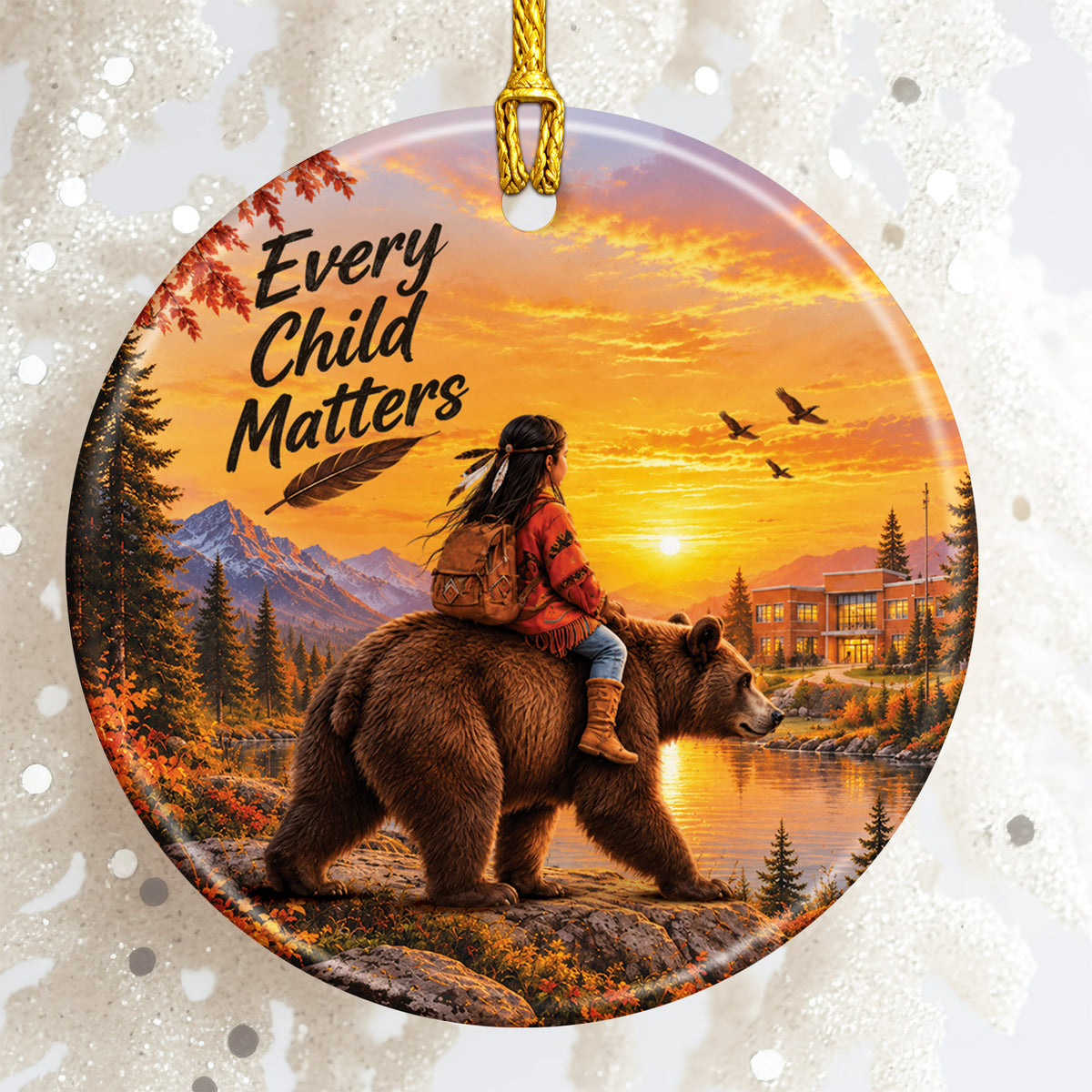 Bear Wildlife Ceramic Ornament - Every Child Matters Gift Decor