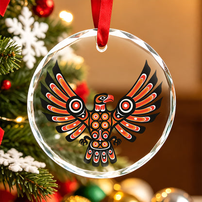 Pacific Eagle Art Glass Christmas Ornament