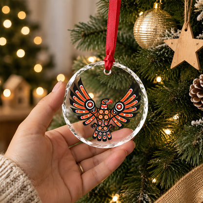Pacific Eagle Art Glass Christmas Ornament