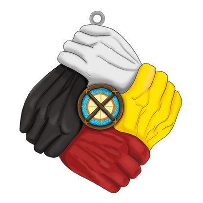 Four Directions Unity Hand Native American - Unique Christmas Gift Decor Flat Acrylic