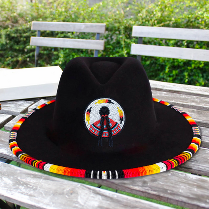 SALE 50% OFF - Indigenous Women  Fedora Hatband for Men Women Beaded Brim with Native American Style