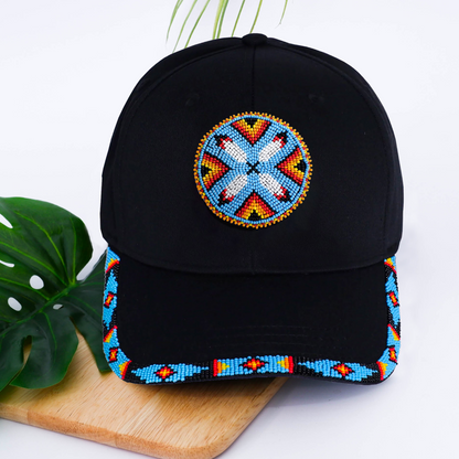 SALE 50 OFF Cotton Unisex Baseball Cap With Beaded Patch Brim Nativ Empower Native Voice
