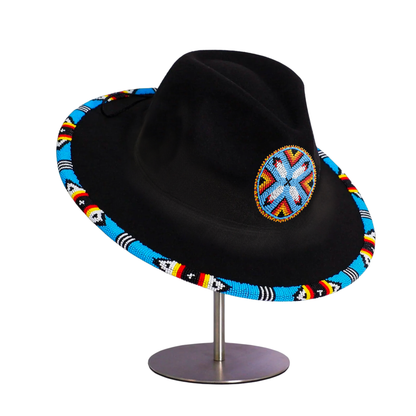 SALE 50% OFF - Four Feather Fedora Hatband for Men Women Beaded Brim with Native American Style