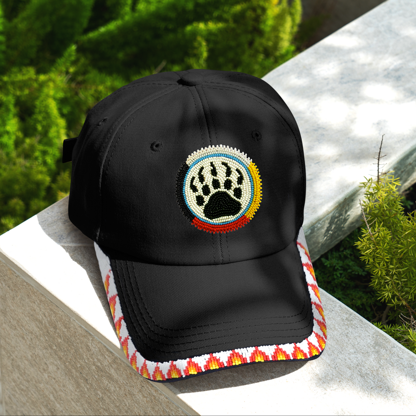 SALE 50% OFF - Bear Paw Baseball Cap With Patch Brim Unisex Native American Style