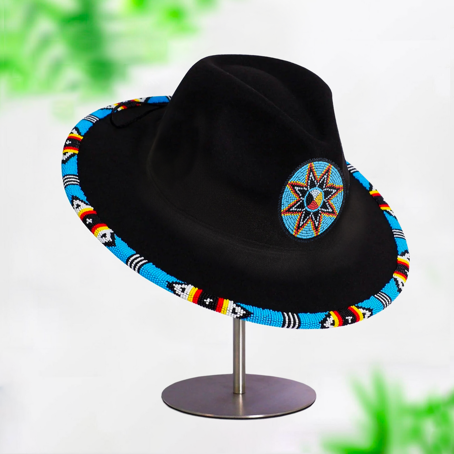 SALE 50% OFF - Medicine Wheel Star Fedora Hatband for Men Women Beaded Brim with Native American Style