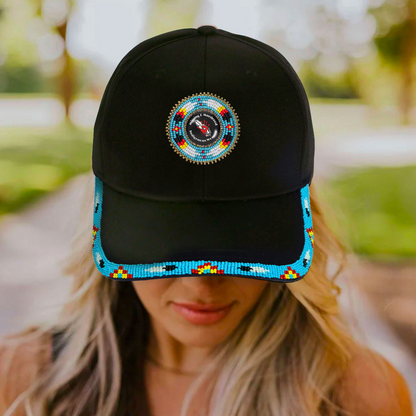 SALE 50% OFF - MMIW Blue Baseball Cap With Patch Brim Unisex Native American Style