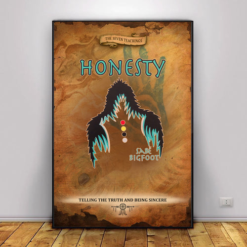 The Seven Sacred Laws - Honesty Native American Poster/Canvas