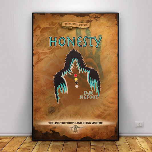 The Seven Sacred Laws - Honesty Native American Poster/Canvas
