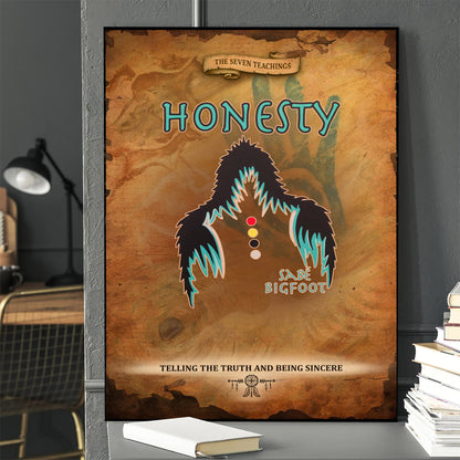 The Seven Sacred Laws - Honesty Native American Poster/Canvas
