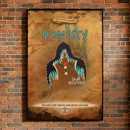 The Seven Sacred Laws - Honesty Native American Poster/Canvas