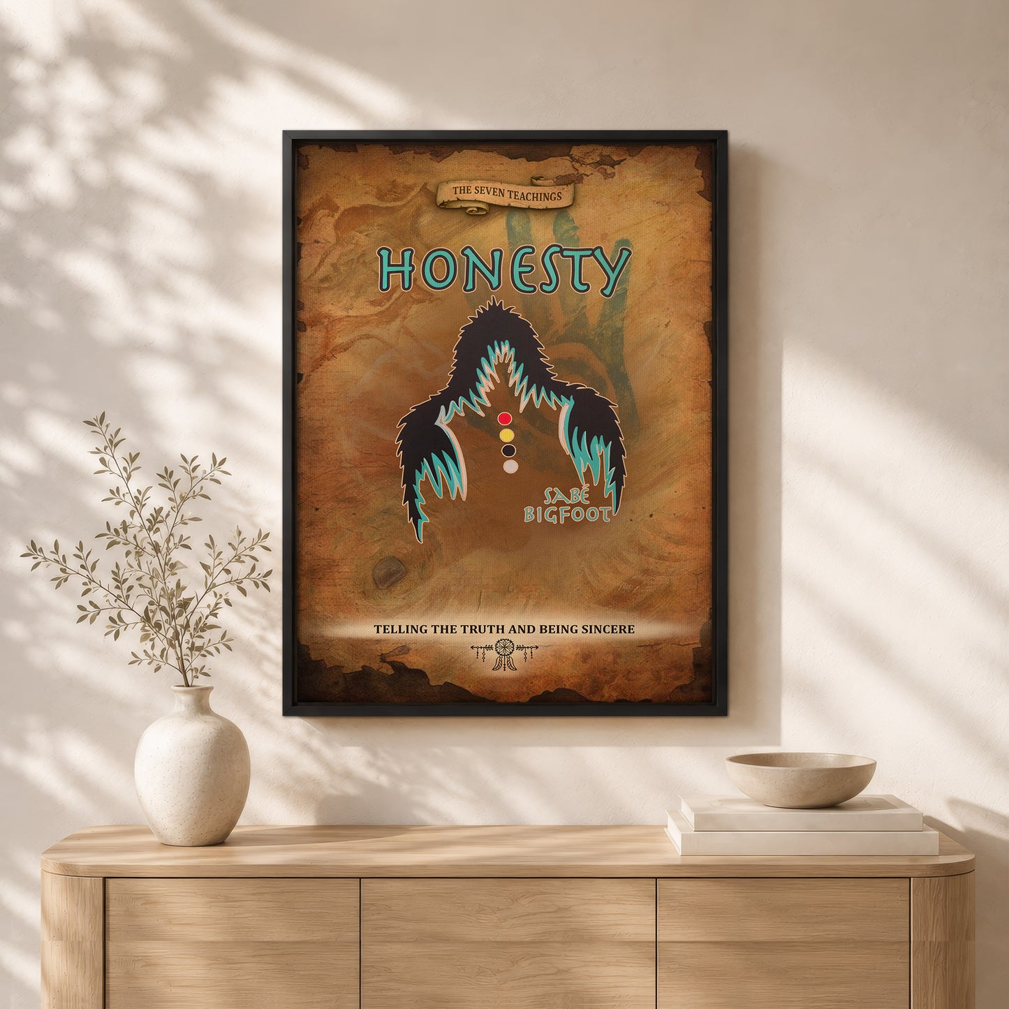 The Seven Sacred Laws - Honesty Native American Poster/Canvas