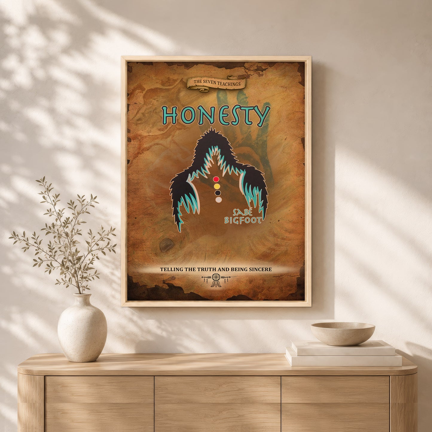 The Seven Sacred Laws - Honesty Native American Poster/Canvas