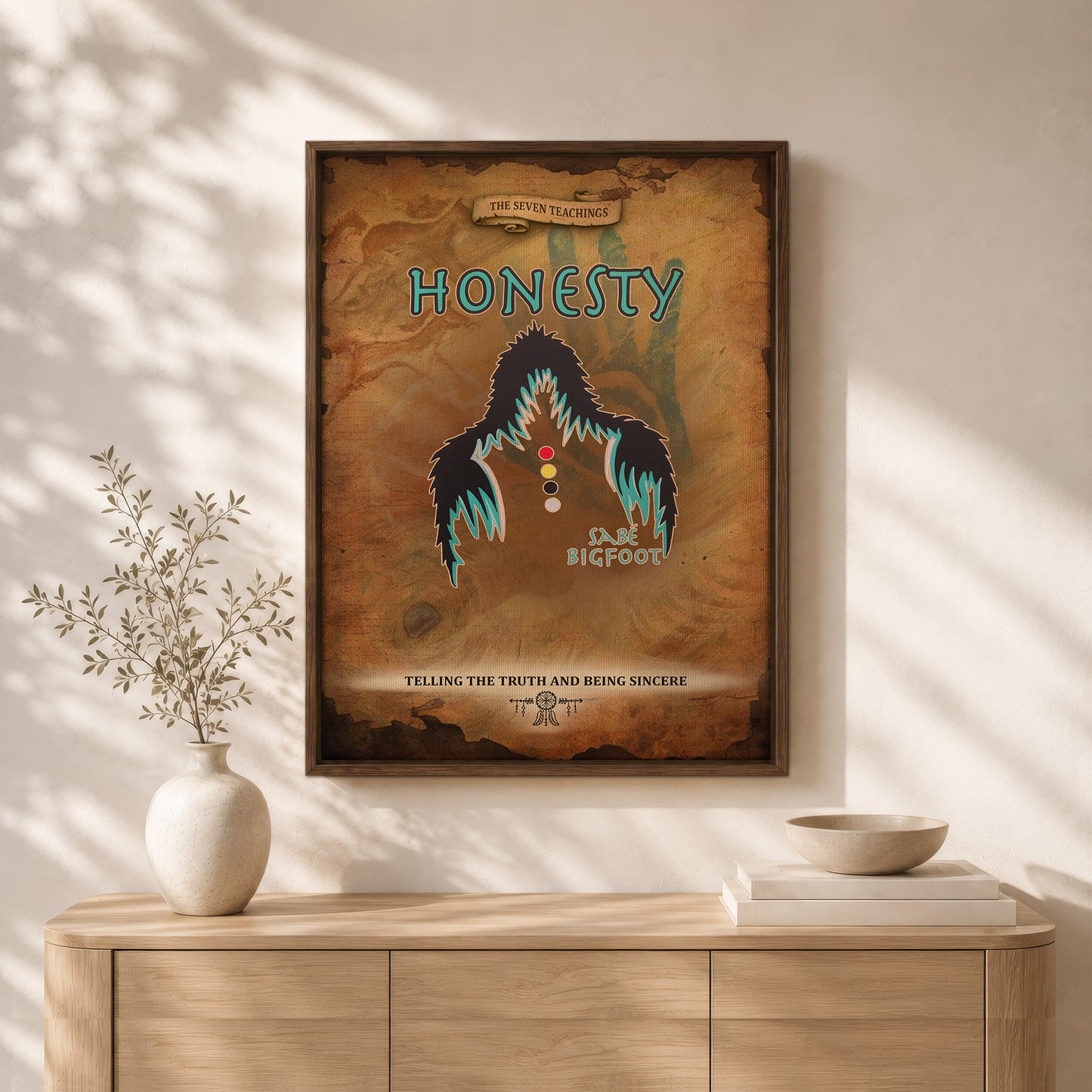 The Seven Sacred Laws - Honesty Native American Poster/Canvas