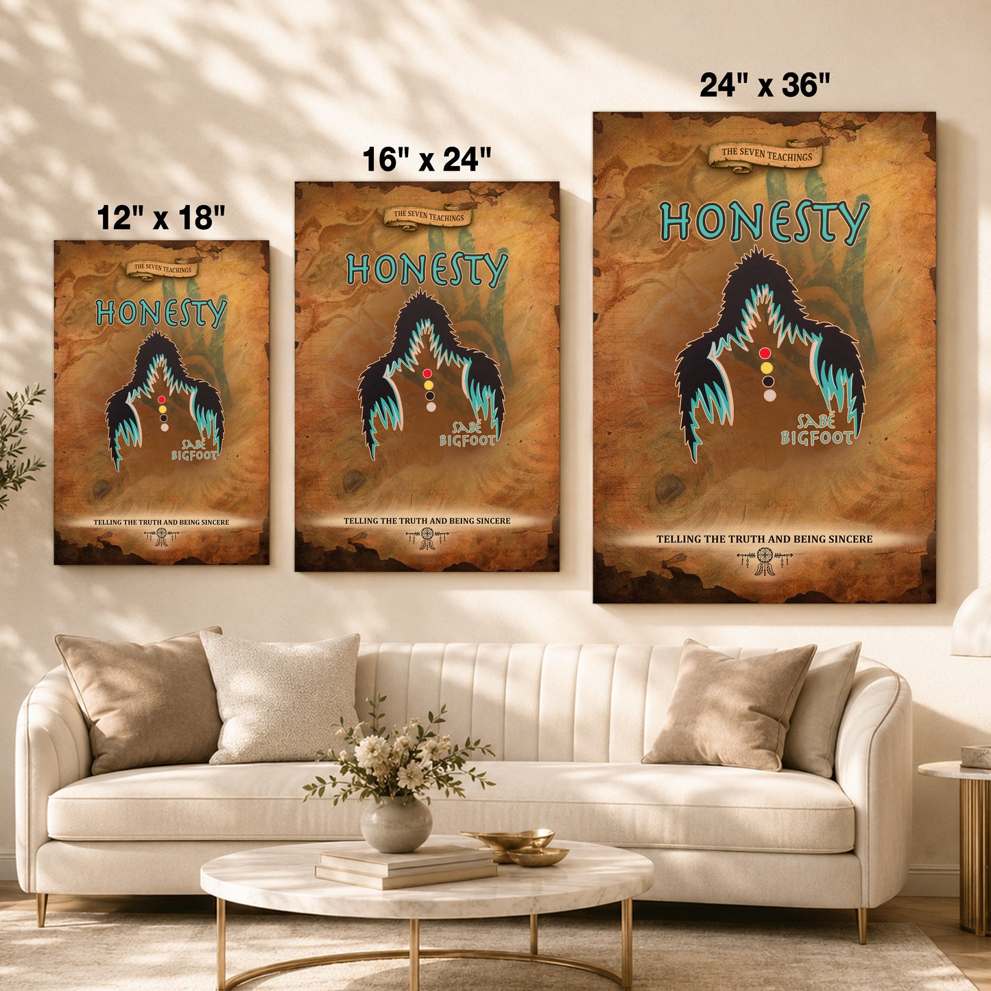 The Seven Sacred Laws - Honesty Native American Poster/Canvas
