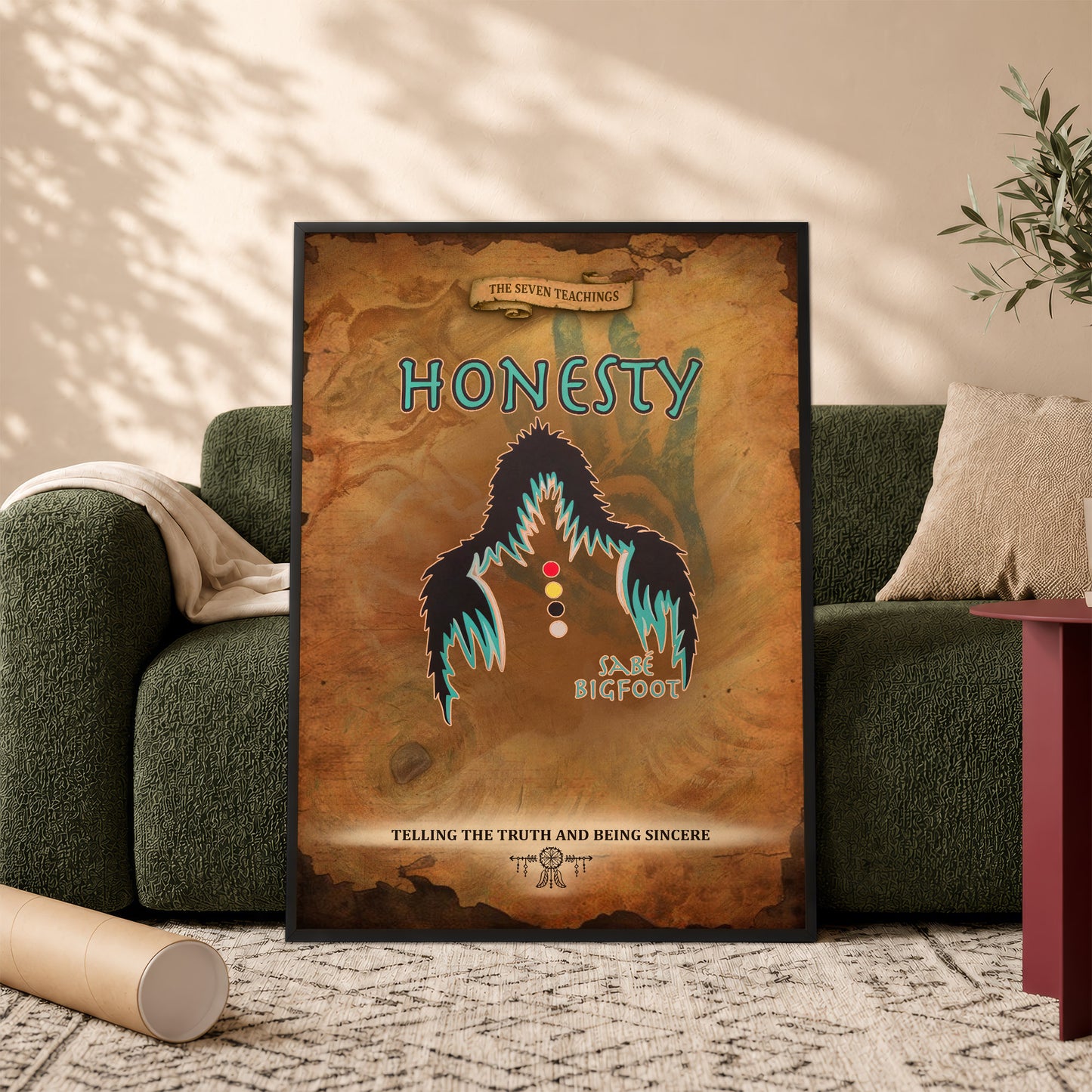 The Seven Sacred Laws - Honesty Native American Poster/Canvas