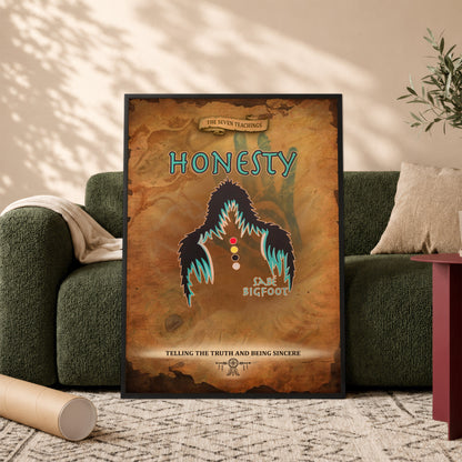 The Seven Sacred Laws - Honesty Native American Poster/Canvas