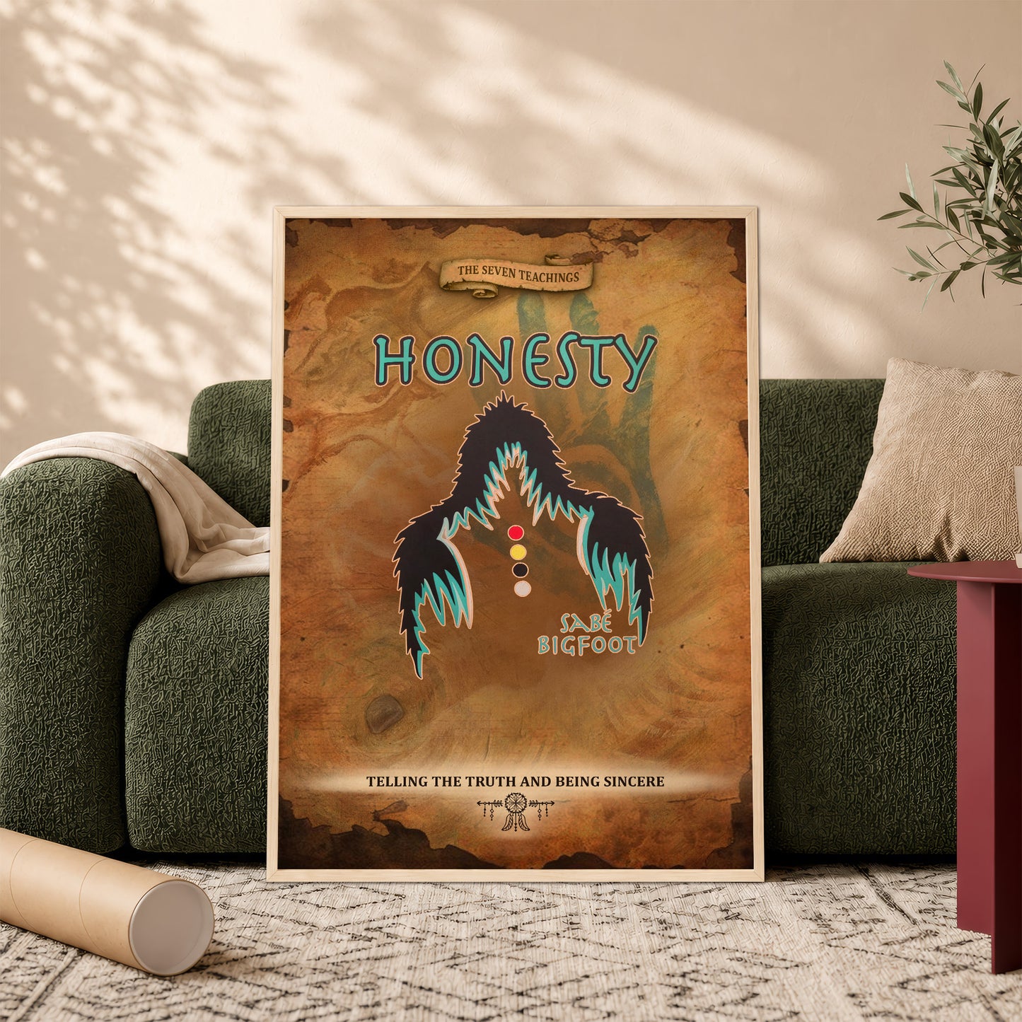 The Seven Sacred Laws - Honesty Native American Poster/Canvas
