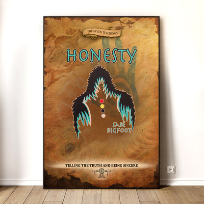 The Seven Sacred Laws - Honesty Native American Poster/Canvas
