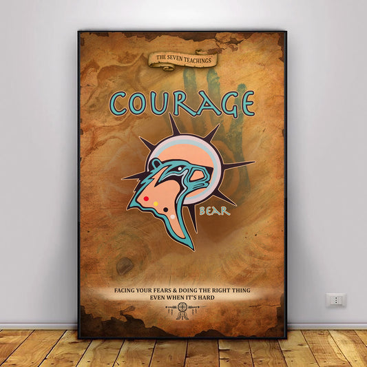 The Seven Sacred Laws - Courage Native American Poster/Canvas