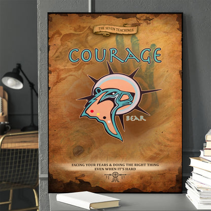 The Seven Sacred Laws - Courage Native American Poster/Canvas