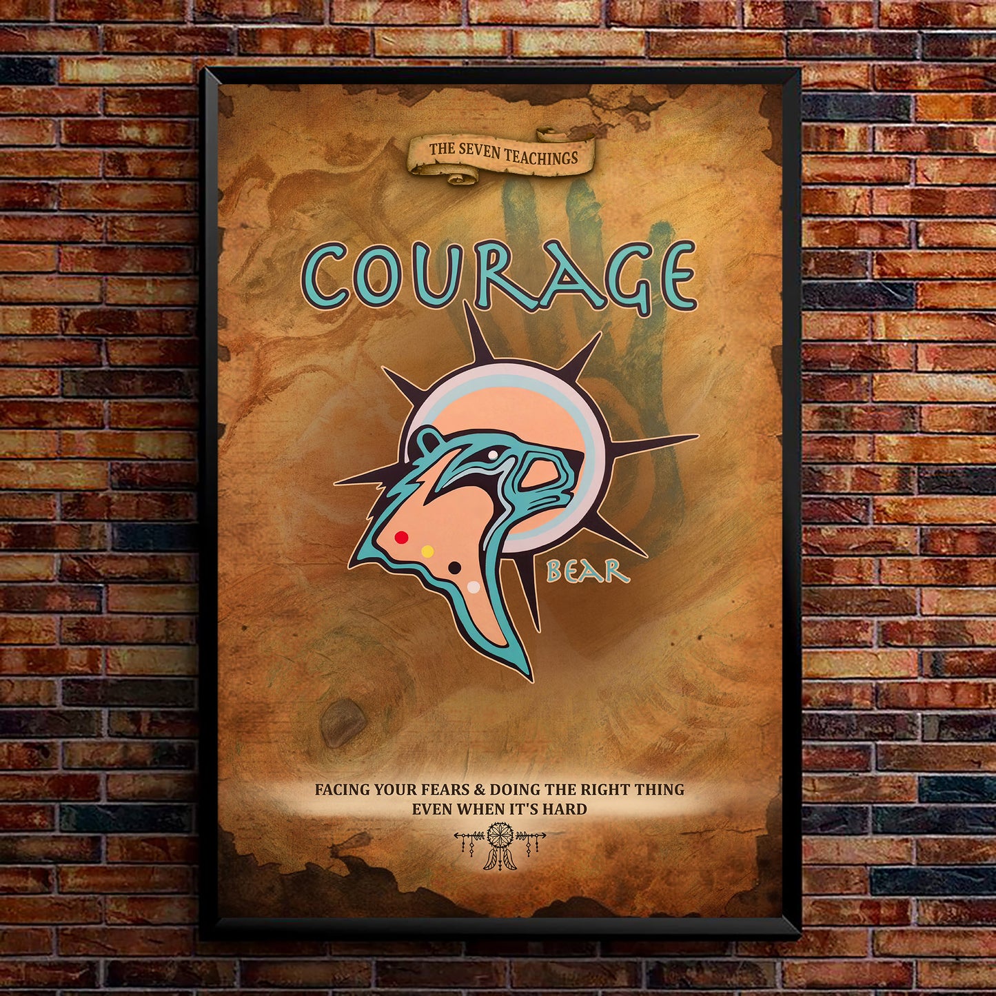 The Seven Sacred Laws - Courage Native American Poster/Canvas