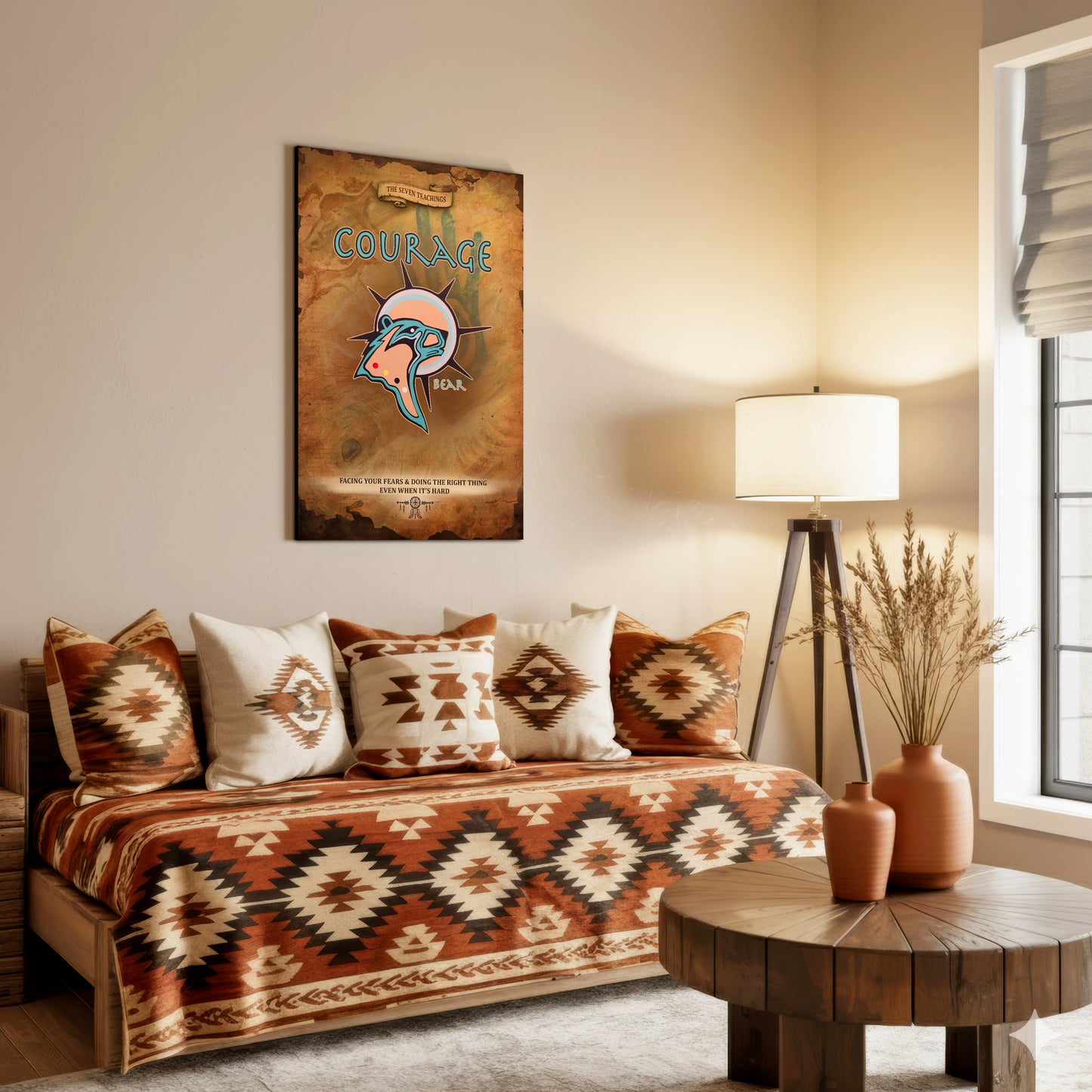 The Seven Sacred Laws - Courage Native American Poster/Canvas