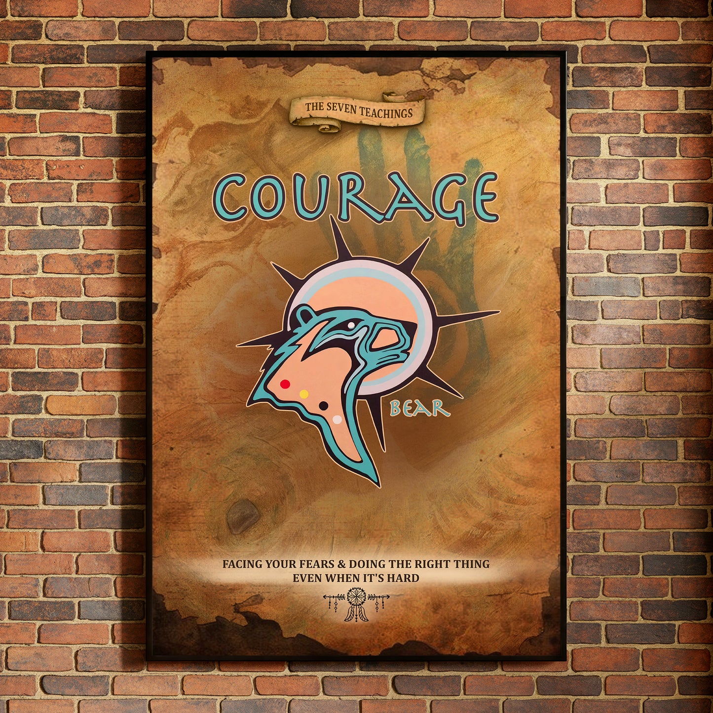 The Seven Sacred Laws - Courage Native American Poster/Canvas