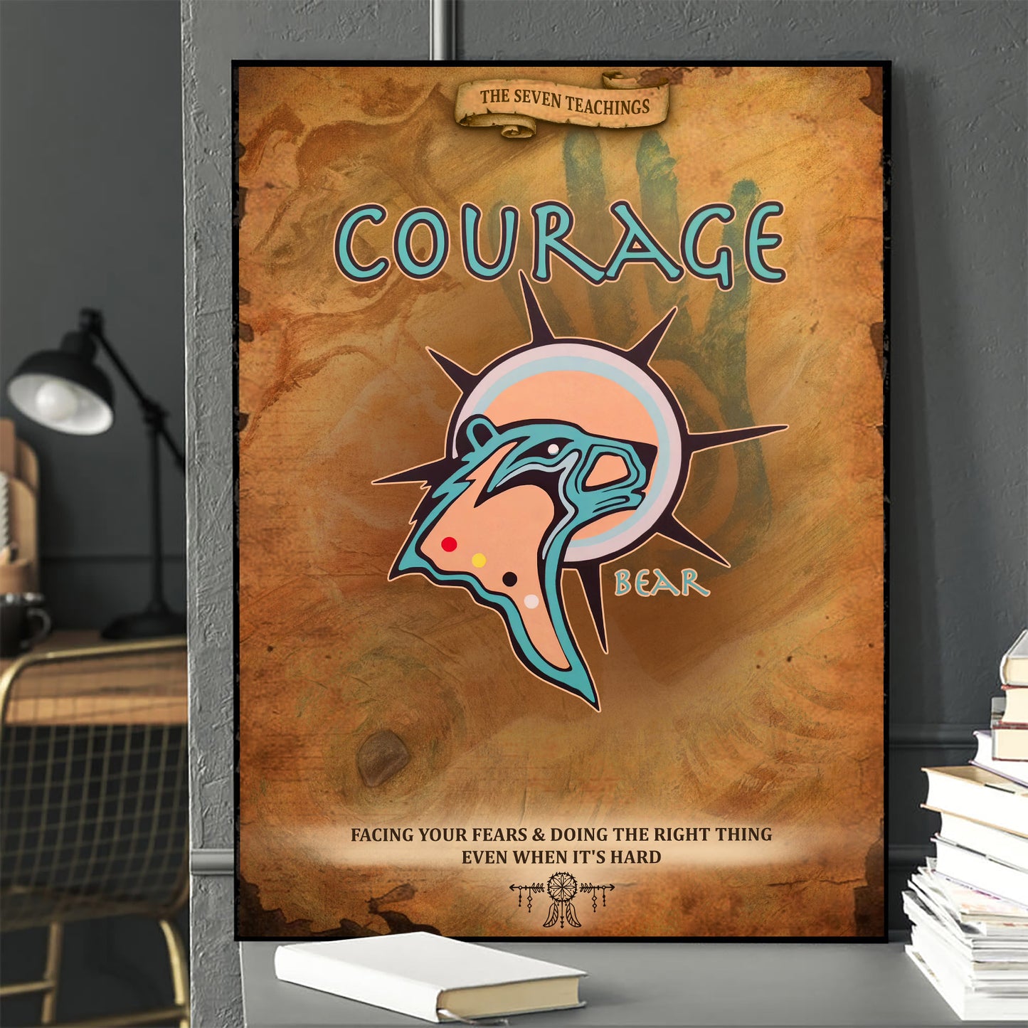 The Seven Sacred Laws - Courage Native American Poster/Canvas
