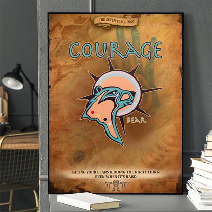 The Seven Sacred Laws - Courage Native American Poster/Canvas