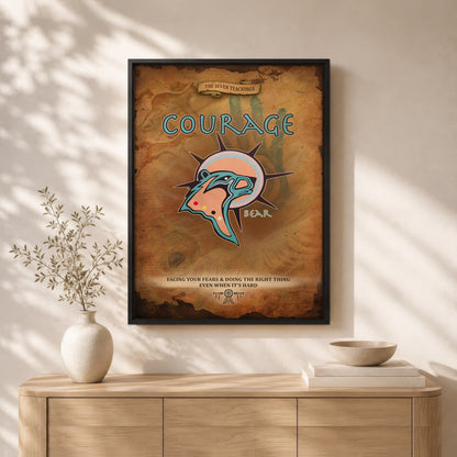 The Seven Sacred Laws - Courage Native American Poster/Canvas