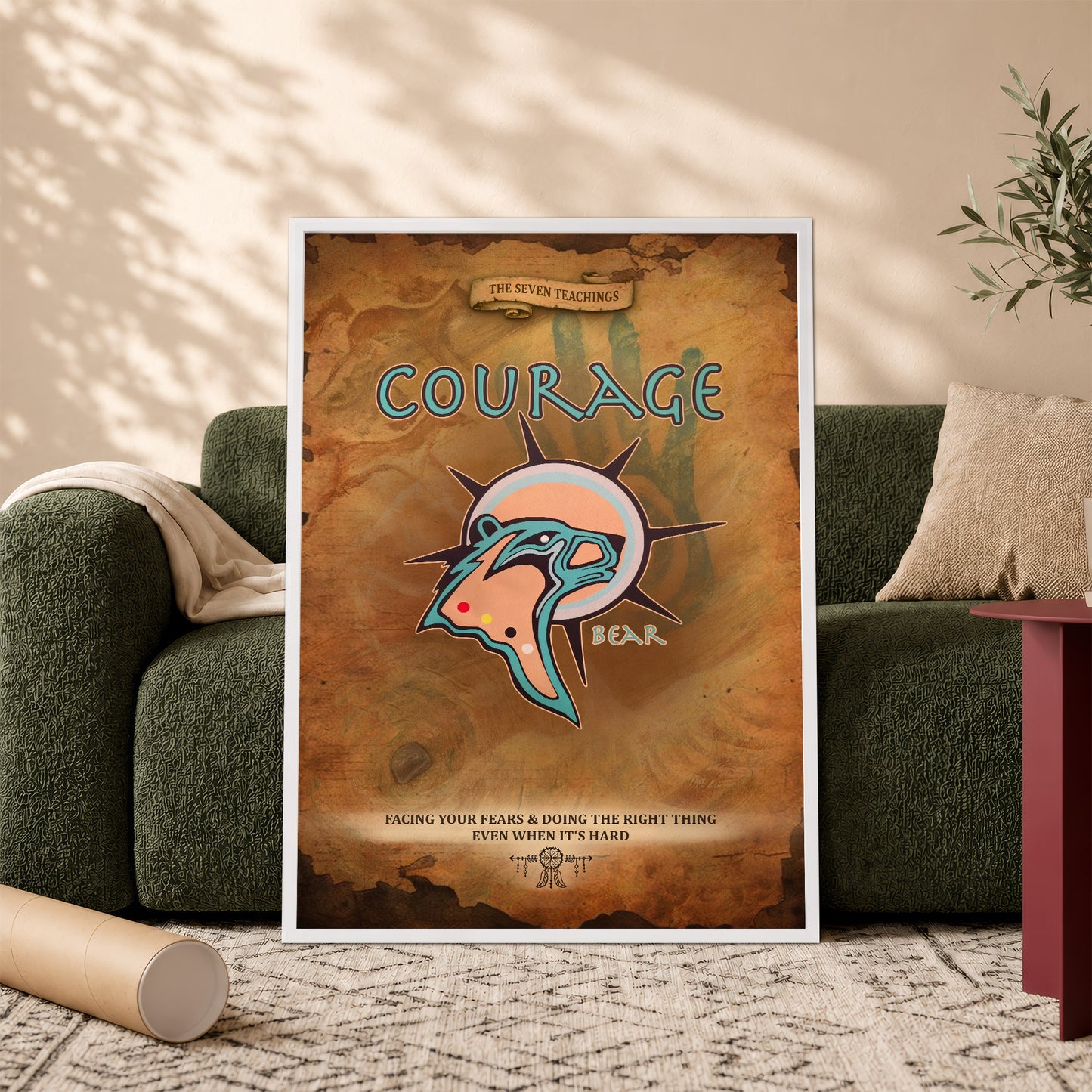 The Seven Sacred Laws - Courage Native American Poster/Canvas