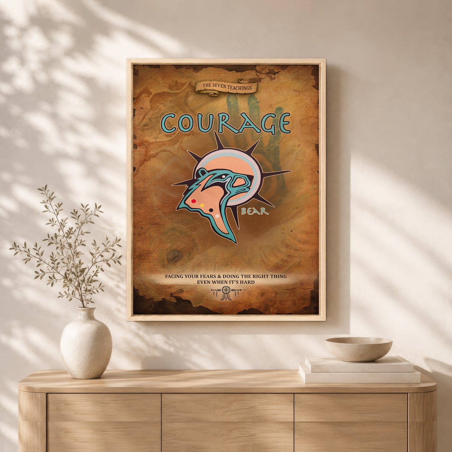 The Seven Sacred Laws - Courage Native American Poster/Canvas