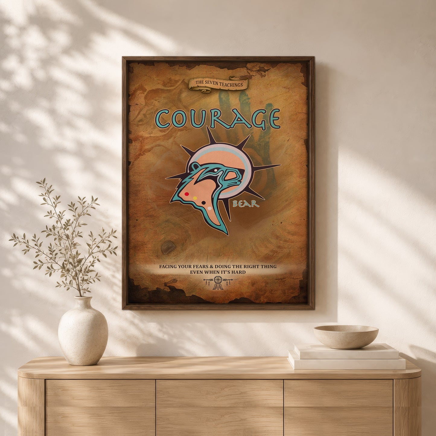 The Seven Sacred Laws - Courage Native American Poster/Canvas