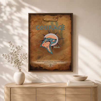 The Seven Sacred Laws - Courage Native American Poster/Canvas