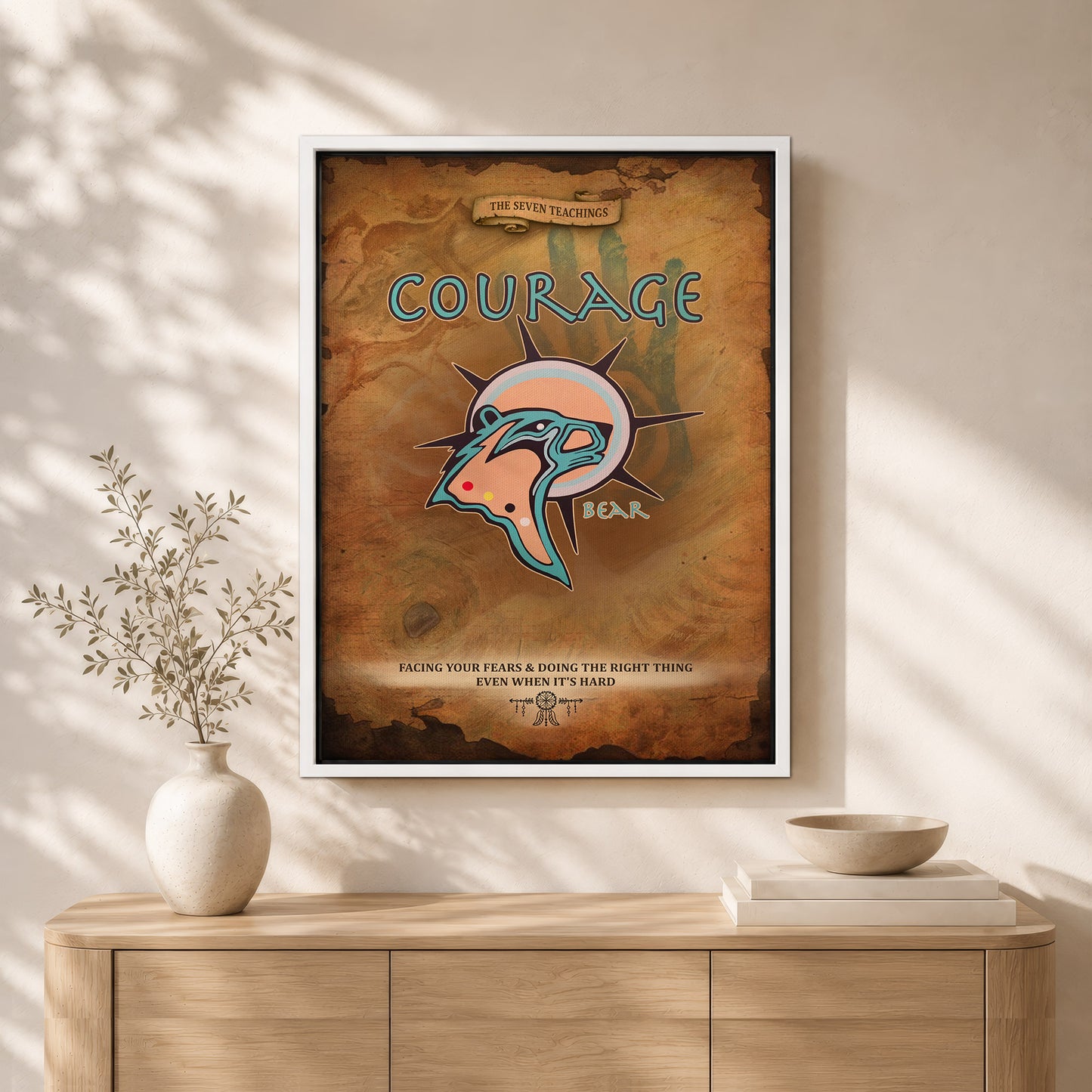 The Seven Sacred Laws - Courage Native American Poster/Canvas