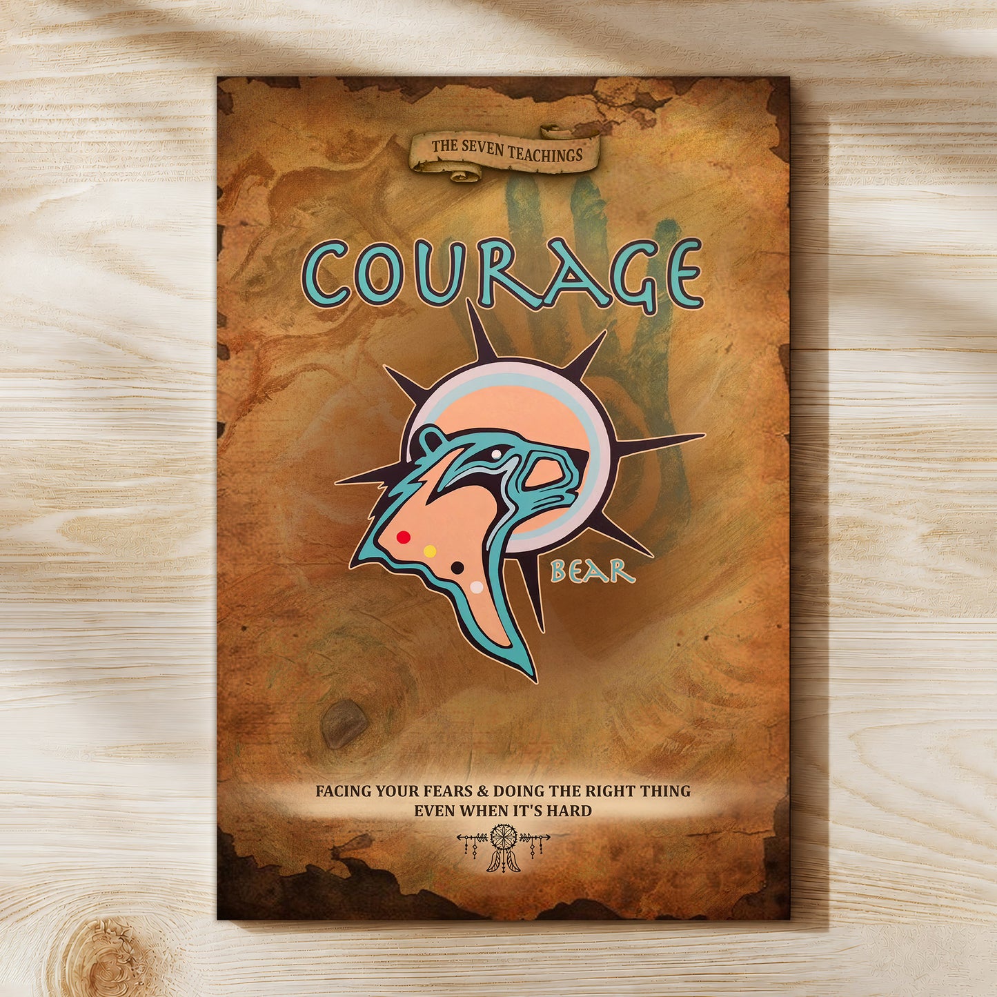 The Seven Sacred Laws - Courage Native American Poster/Canvas