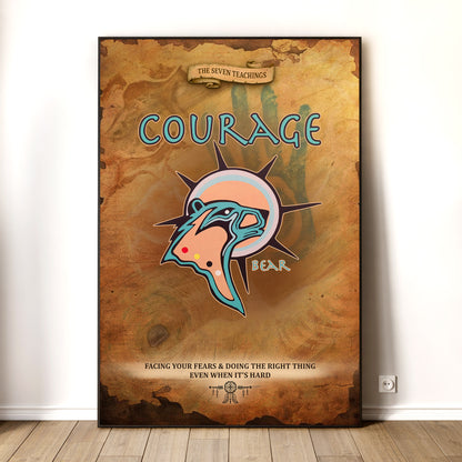 The Seven Sacred Laws - Courage Native American Poster/Canvas