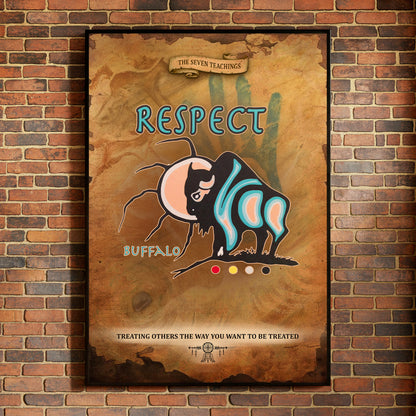 The Seven Sacred Laws - Respect Native American Poster/Canvas
