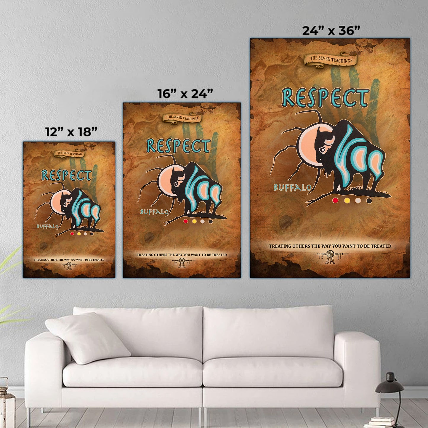 The Seven Sacred Laws - Respect Native American Poster/Canvas