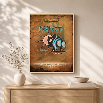 The Seven Sacred Laws - Respect Native American Poster/Canvas