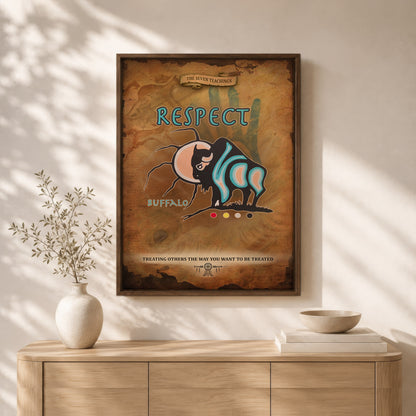 The Seven Sacred Laws - Respect Native American Poster/Canvas