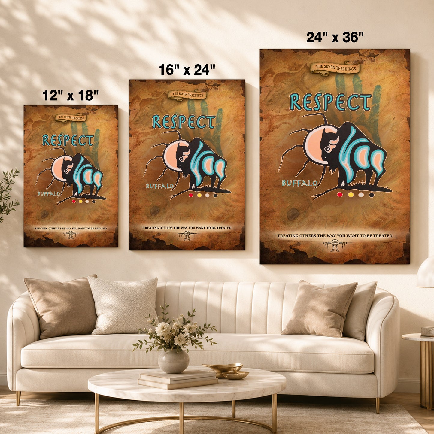 The Seven Sacred Laws - Respect Native American Poster/Canvas