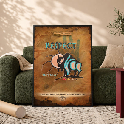 The Seven Sacred Laws - Respect Native American Poster/Canvas