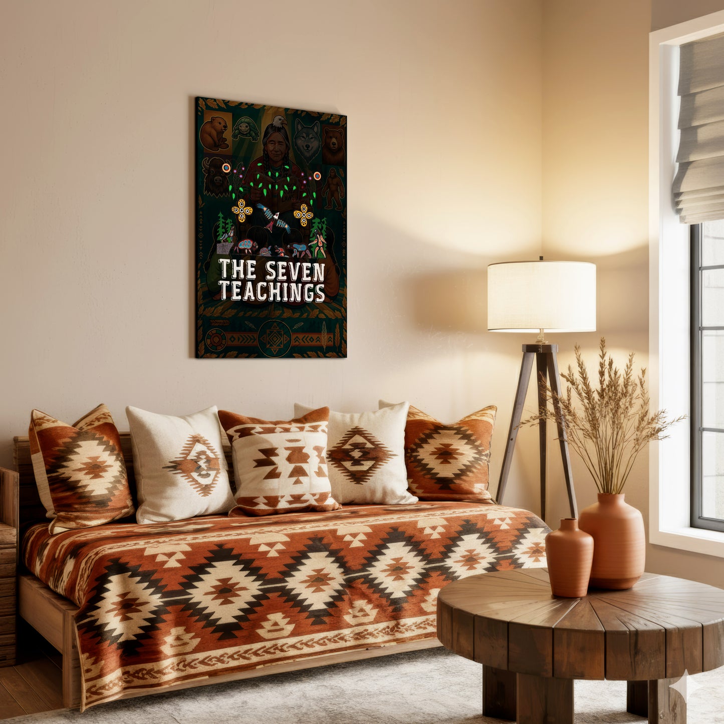 The Seven Teachings - Indigenous Animal Symbols Poster/Canvas