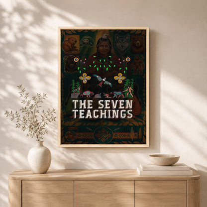 The Seven Teachings - Indigenous Animal Symbols Poster/Canvas