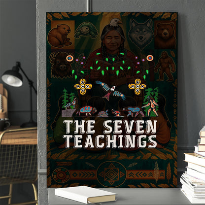 The Seven Teachings - Indigenous Animal Symbols Poster/Canvas